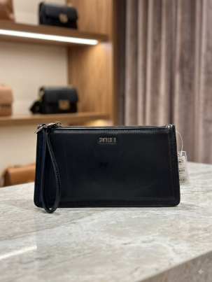 Santa Lolla Clutch Bag Black | Leather Wristlet | Zimbabwe