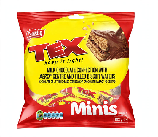 Nestlé TEX Minis 182g - Aero Centre & Biscuit Wafers Chocolate Pack $3